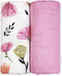 NOOVIA 2-Pack Baby Swaddle Blankets, Cotton Muslin, Extra Large 43x47in, Floral Pattern &
