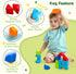 1-3, 3D Set, (12pcs) Pairez Toys Magnetic Building Blocks, Large Magnetic Blocks for Kids Ages Geometric Shapes