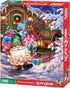 Springbok - Filling The Sleigh - 500 Piece Jigsaw Puzzle- Illustration of Santa Gnome Filling his Christmas Sleigh with Gifts