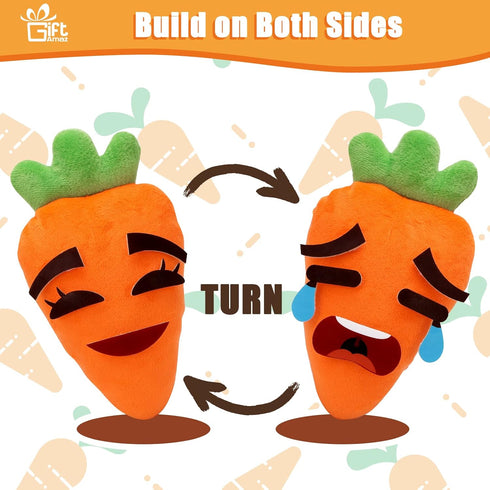 Big Feelings Carrot Social Emotional Learning Toys, 26 Facial Expressions & 10 Flashcards for Kids 3-6