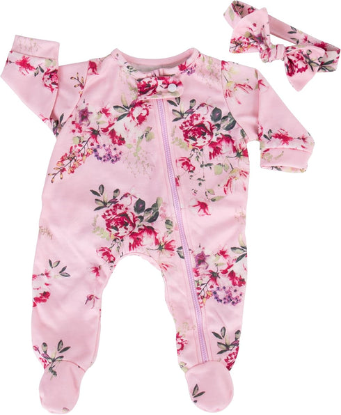 Aori Lifelike Reborn Baby Dolls Clothes 20 inch Purple Clothing Floral Jumpsuits