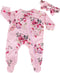 Aori Lifelike Reborn Baby Dolls Clothes 20 inch Purple Clothing Floral Jumpsuits