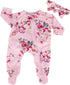 Aori Lifelike Reborn Baby Dolls Clothes 20 inch Purple Clothing Floral Jumpsuits