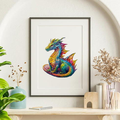 Wooden Jigsaw Puzzles for Adults - Unique Dragon Shape Wood Cut Puzzles, Birthday Gifts for Family Friends