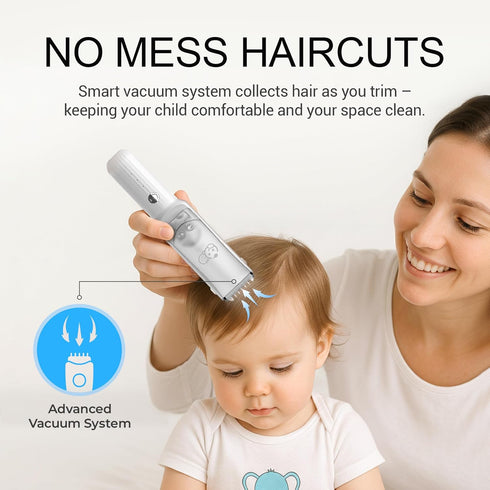 Royal Angels Set, Trimmer Baby Hair Clippers Ultra Quiet Hair with Vacuum for Infant, Toddler and Kids, Waterproof