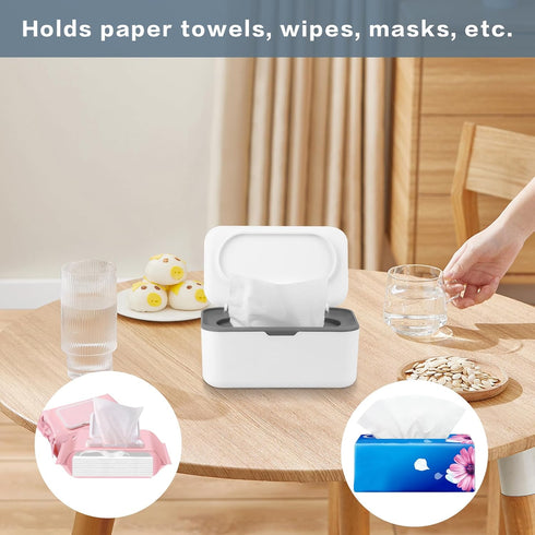 QBXMY7 2Pcs Baby Wipes Dispenser, Wipe Holder for Baby & Adult, Keeps Wet Tissue Fresh,Easy Pull Wipes Pouch
