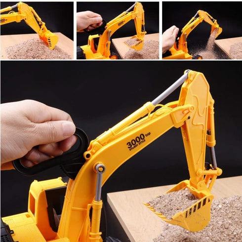 15" 1:22 Liberty Imports Oversized Construction Truck Toys for Kids Scale Friction Powered Vehicles with Realistic