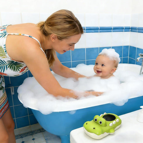 Generic Swimming Kids Temperature Gauge Bath,Crocodile LED Digital Tub Measure Water-Spraying Toy,Bathroom Water