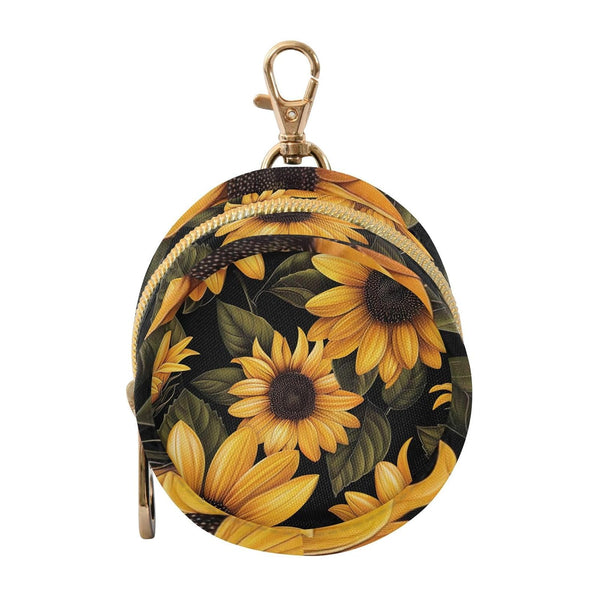 YETTASBIN Sunflower Portable Pacifier Holder Case with Metal Hook Buckle & Zipper for