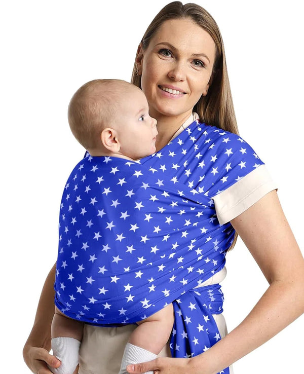 S.Leovay Fashion Star Pattern Baby Wraps Carrier,Comfortable Baby Wearing Wrap and Swaddle,Stretchy, Breathable,Hands-Free