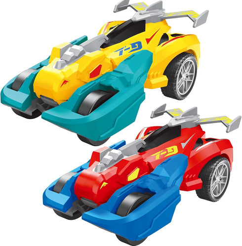 LAREMIOR 2-4, 2 Pack 3-5 2 3 4 Dinosaur Monster Truck Toys for Ages Collision Transformer Dinosaur Toys for Kids