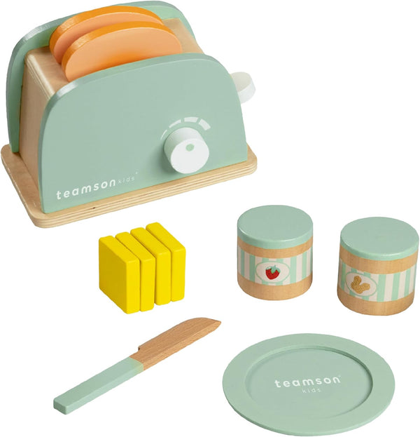 Teamson Kids Little Chef Frankfurt 11-pc. Wooden Play Kitchen Toaster Accessory Set