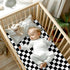 Set Checkered Nursing Pillow Cover & Crib Sheets for Boys and Girls - Black