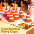 8 Pack 10 oz Set Sawysine Construction Cone Cups with Straws Bulk, Traffic Cones Party Favor Plastic Reusable Kids Race
