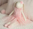 Lilly The Bunny, Beautiful Cream Cotton Linen Plush Doll with Floppy Ears, Authentic Pink Ballerina Tutu, Cuddly Fur Top