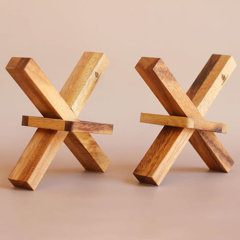 X Cross Disentanglement Puzzle - Wooden Brain Teasers for Adults, Logic Games Gift Puzzle and Mind Teasers