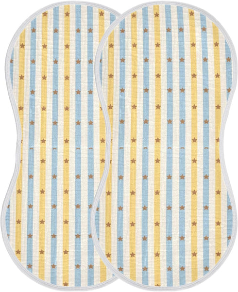 decor gift 4 Pack 22x11in Cotton Large Burp Cloths for Baby Soft Touch Pastel Retro Simple Stripe Yellow Baby Cloth