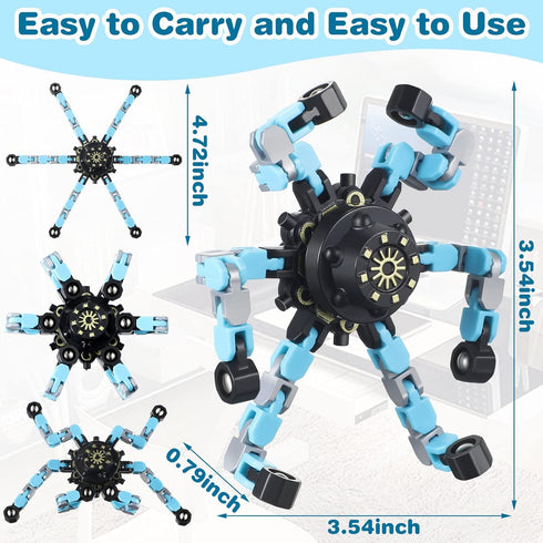 64 Pack 8-13 Transformable Fidget Spinner Toys for Kids and Adults, Funny Stress Relief Sensory Fidget Toys for Girls