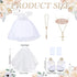 RoundFunny 7 18 Inches Communion 18 Inches Pcs American Doll Clothes Outfit First Dress with Matching Headband Veil