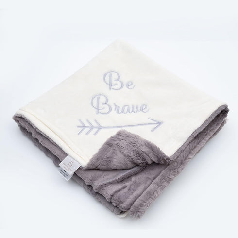 Luxuriously Soft Luxury Cuddle Minky Baby Blanket Super Soft Double Layer Embroidered Faux Fur