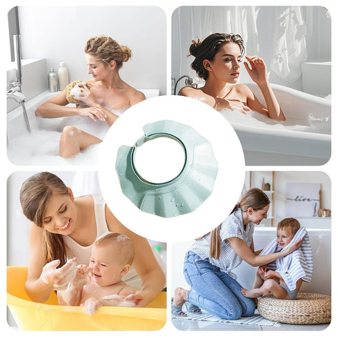 Generic Baby Hair Washing Shield - Wide Brim Adjustable Shampoo Protection Hat | Soft Splash-Proof Bath Visor With Head