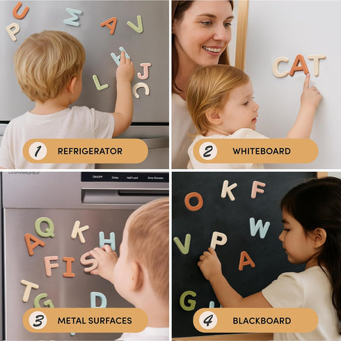 26 3+, Set, JoyCat Silicone Alphabet Magnetic Letters, Uppercase ABC Fridge Magnets for Kids Preschool Learning