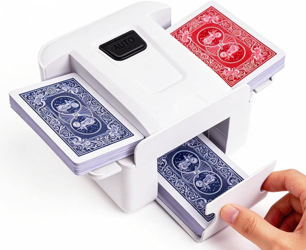 Automatic Card Shuffler 1-2 Deck, Rechargeable Card Shuffler Machine, Portable One-Press Electric