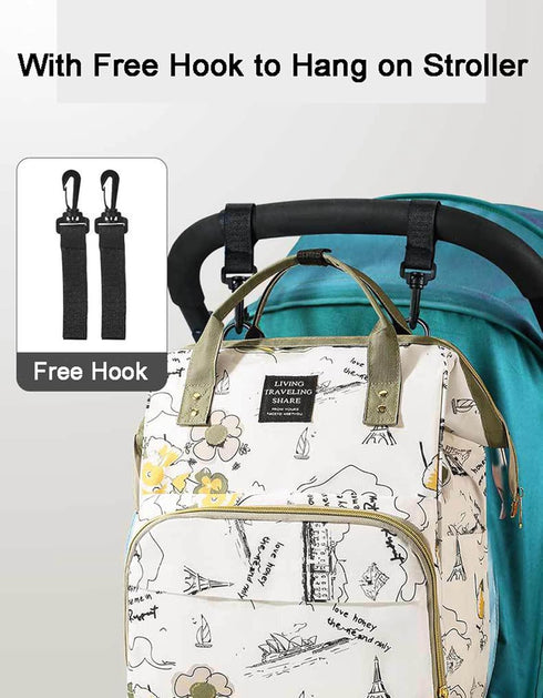 Ybberik Backpack Diaper Bag with Insulated Pockets, Stroller Straps, USB Charging Port, Large Lightweight Diaper Bag