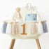 1st First Birthday High Chair Banner Decorations For Boy Birthday Hat With One Cake Topper Photo Backdrop
