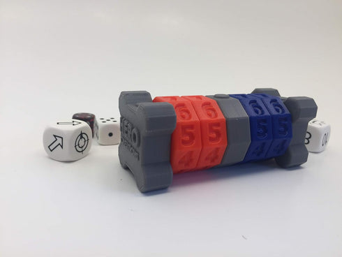 Life Counter 4 Rings: Gray Card Games for Gloomhaven, RPG, D&D, DND, Pathfinder, War Gaming (Red and Blue)