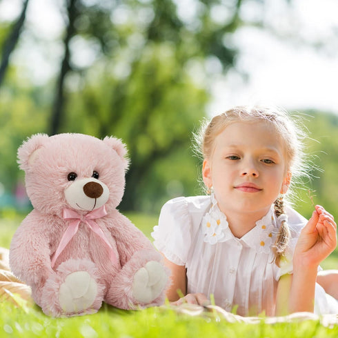 Super Color Teddy Bear Stuffed Animal - Plush Toy for Children, Girlfriend, Family, Baby Shower, Birthday (Pink 14 in)