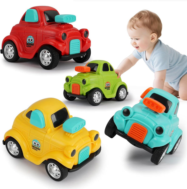 IOMDRWU Inertial Push and Go Cartoon Car Toys for Toddlers 1-3, Friction Powered