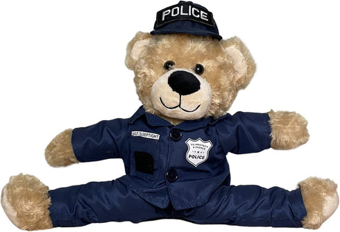 ZZZ Bears Military, Police and Fireman Teddy Bears - Plush Toys for Bedtime (Limited Edition Police Uniform)