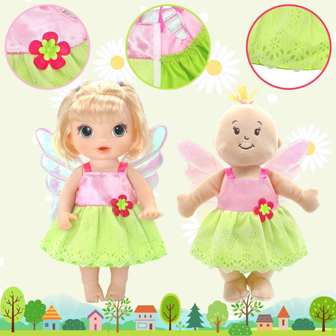 9 Sets 10-12 Inch Dolls,12 Inch Set ECORELF Alive Baby Doll Clothes, Doll Clothes for Girl Baby Doll Dress Outfits
