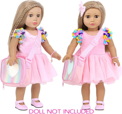 BDDOLL 18 Inch Playset American Doll Clothes and Accessories Makeup Including Fashion Skirt, Bag, Eye Shadow Plate