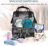 DWVTSLH Backpack Mummy Backpack Teal Gray Rose Diaper Bag Multifunction Nappy Bags Waterproof Large Capacity Travel