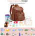 Backpack LORADI Lightweight Diaper Bag with Stroller Clips, Insulated Pockets, Baby Shower Essentials (Classic, Brown)