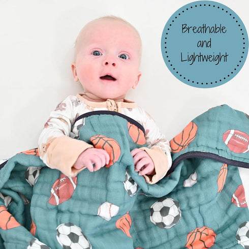 100% 47 47 Inches 6 LollyBanks Muslin Baby Blanket, Cotton Soft and Breathable Newborn Muslin Quilt, x Toddler Blanket
