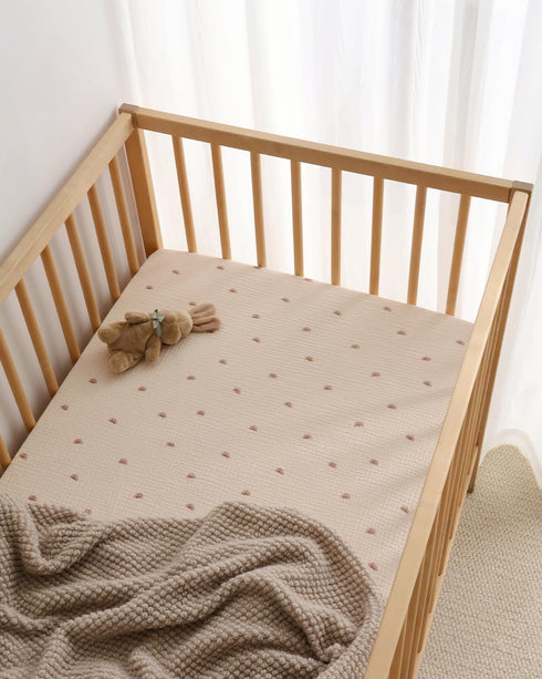 52''x28'' 2 Pack(Sunshine&Brown) Blissful Diary Muslin Crib Sheets for Girl Boy, Boho Neutral Soft Cotton Baby Sheet