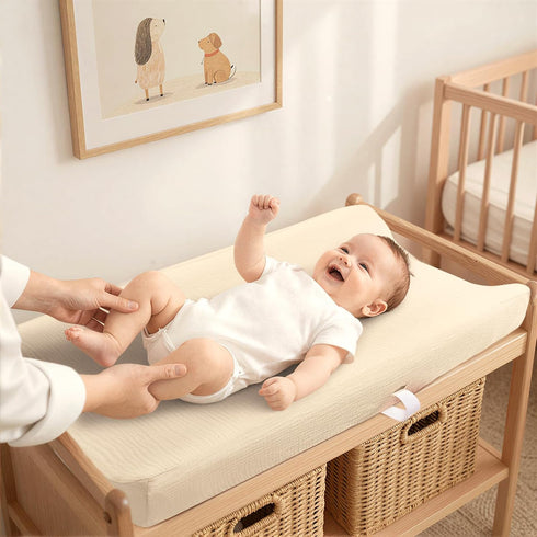 LuluMoon Muslin Changing Pad Cover for Baby - Soft and Stylish Diaper Changing Sheet for Boys and Girls