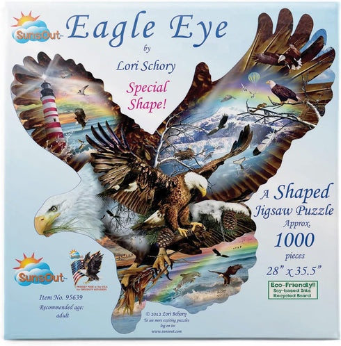 Eagle Eye Jigsaw Puzzle - 1000 Pieces by SUNSOUT INC - Special Shape by Artist Lori Schory