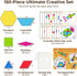 3 150 otters Wooden Pattern Blocks Shapes for Kids, Geometric Tangram Puzzle with Activity Cards, PCS Educational Toy