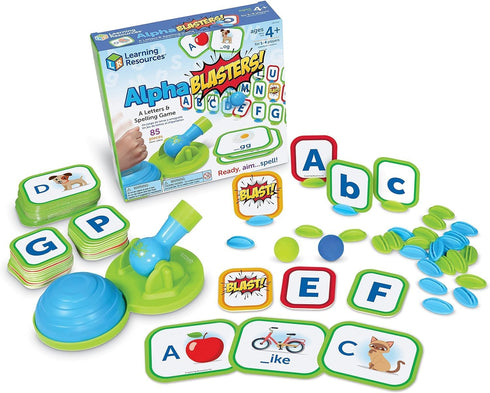 Learning Resources Alphablasters! Letter & Spelling Game - 85 Pieces, Educational Indoor Games for Ages 4+ Toddler