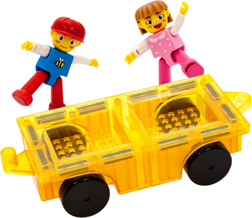 PicassoTiles Magnetic Car Play Set - Action Figures for Kids 3+ - STEM Building Block Vehicle Toy