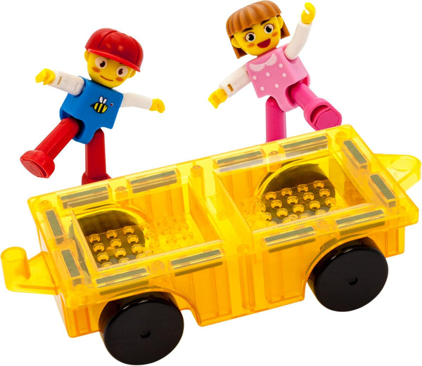 PicassoTiles Magnetic Car Play Set - Action Figures for Kids 3+ - STEM Building Block Vehicle Toy