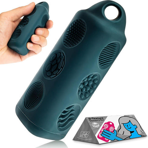 Fidget Toys Adults Sensory Bar 9-Texture Portable Handheld Fidget Toy with Carabiner