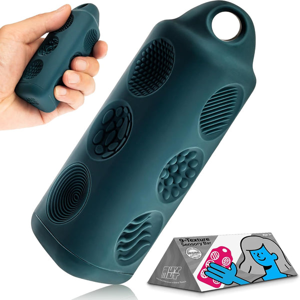 Fidget Toys Adults Sensory Bar 9-Texture Portable Handheld Fidget Toy with Carabiner