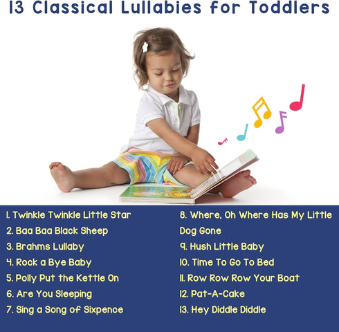13 28-Button 1-3 LEARNING BUGS Bedtime Songs Timeless Lullabies for Little Ones, Musical Books for Toddlers, Music
