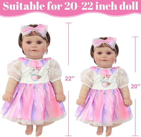 TDDS9 4 Sets 20-22 Inch 9 Doll Clothes and Accessories for Dolls, Pcs Clothes Dresses Outfits Including Dress
