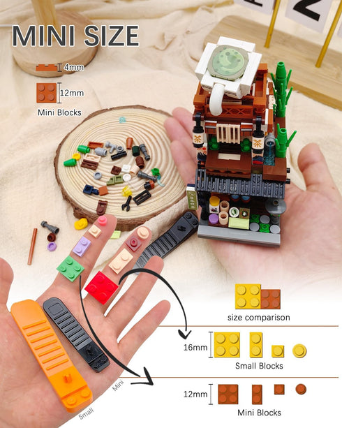 Japanese Street View Matcha Shop Building Blocks Set, Japanese Theme Store Simulation Model